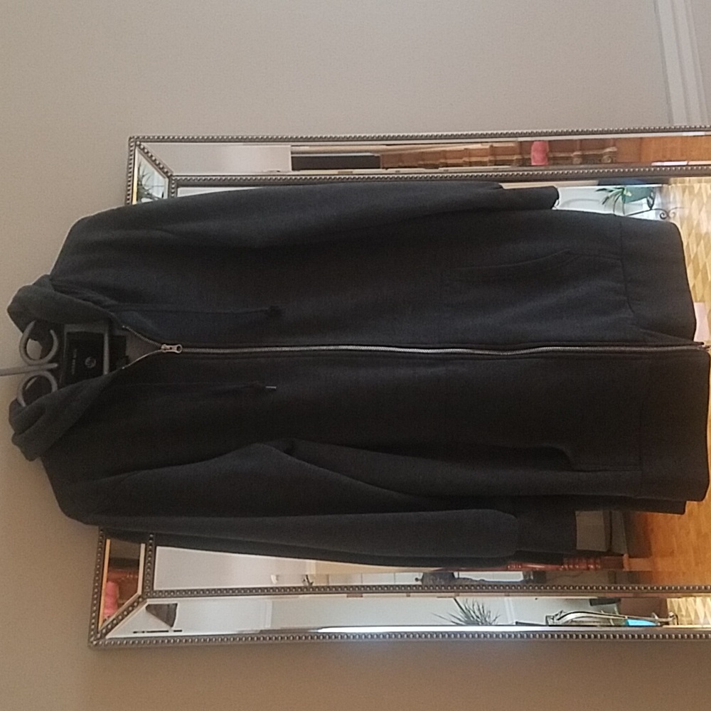 Urban Men long hooded zip up sweater jacket M